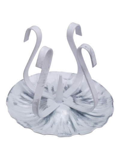 Candelero de hierro blanco/plata H 8 cm