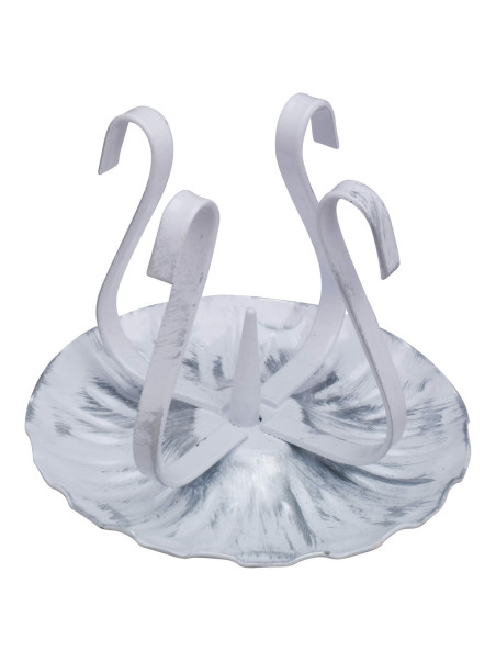 Candelero de hierro blanco/plata H 8 cm