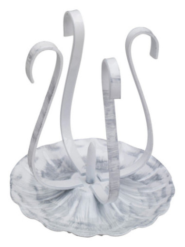Candelero de hierro blanco/plata H 11 cm