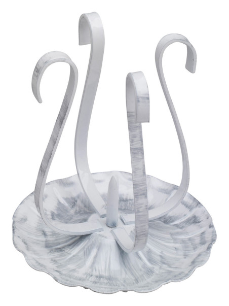 Candelero de hierro blanco/plata H 11 cm
