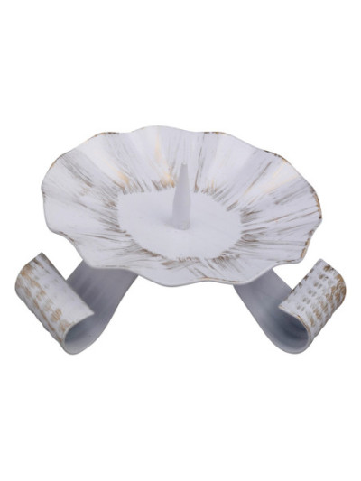 Candelero de hierro blanco/oro D 11 cm