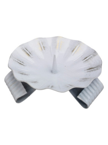 Candelero de hierro blanco/oro D 12,5 cm