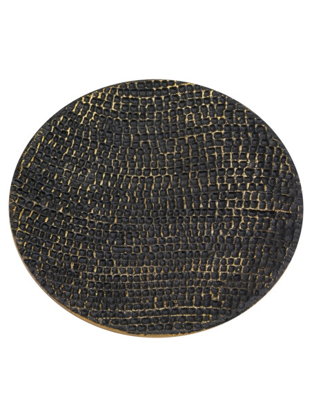 Platillo de aluminio negro/oro D 14 cm