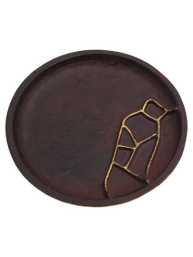 Platillo de aluminio borgoña/oro D 14 cm