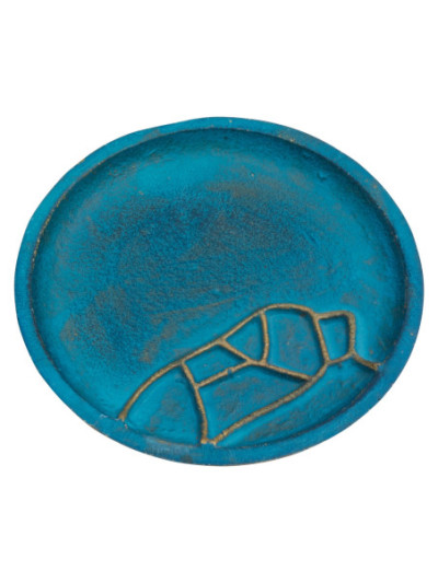 Platillo de aluminio turquesa/oro D 12 cm