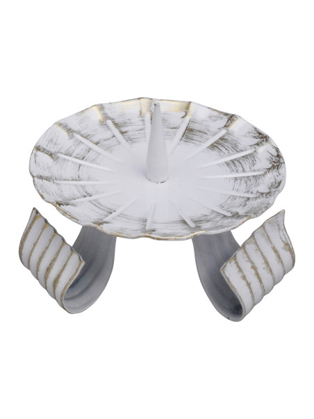 Candelero de hierro blanco/oro D 8 cm