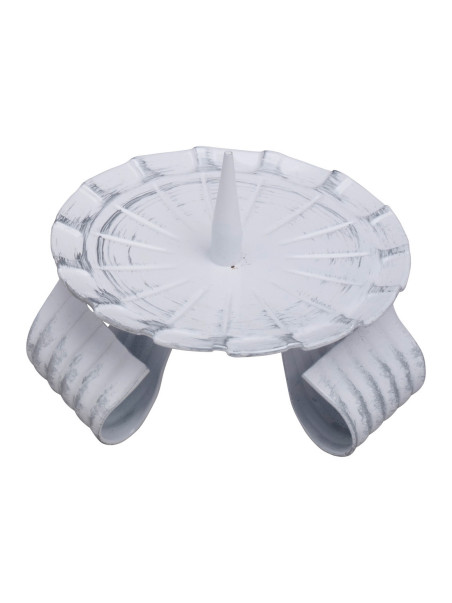 Candelero de hierro blanco/plata D 8 cm