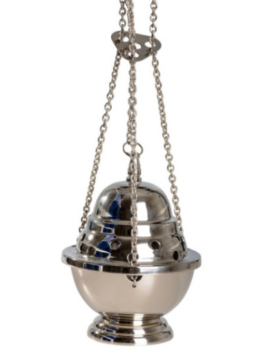 Incensario niquelado H 15 cm