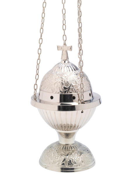 Incensario niquelado H 24 cm