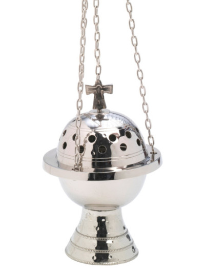 Incensario niquelado H 19 cm