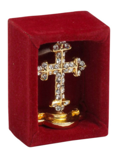 Cruz mini dorado con piedras