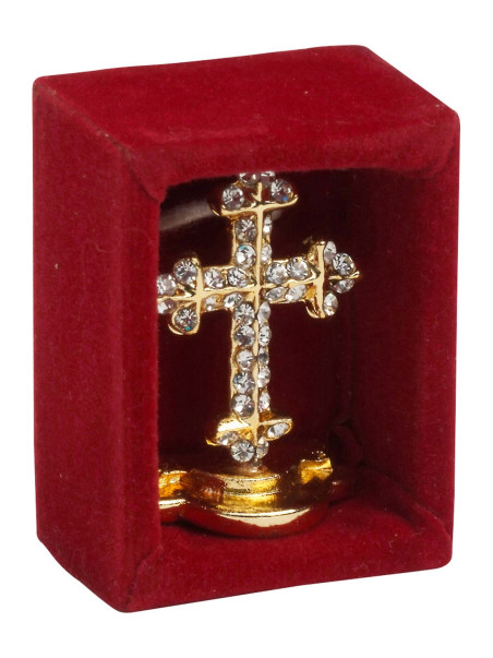 Cruz mini dorado con piedras