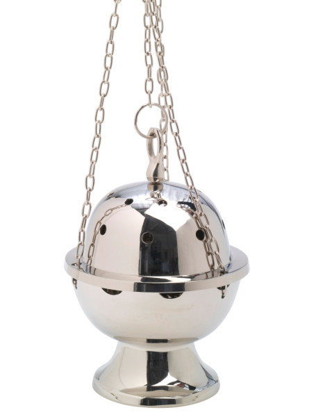 Incensario niquelado H 23 cm