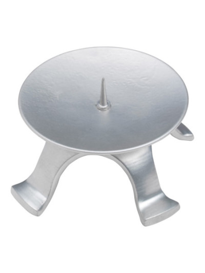 Candelero de hierro plata con espina pequeña D 9,5 cm
