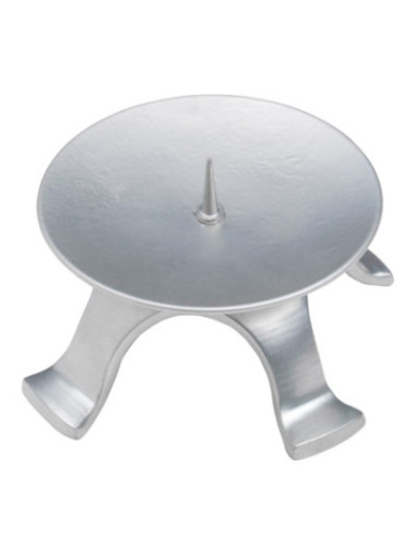 Candelero de hierro plata con espina pequeña D 9,5 cm