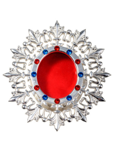 Relicario de muro con piedras plateado 11x10,5 cm