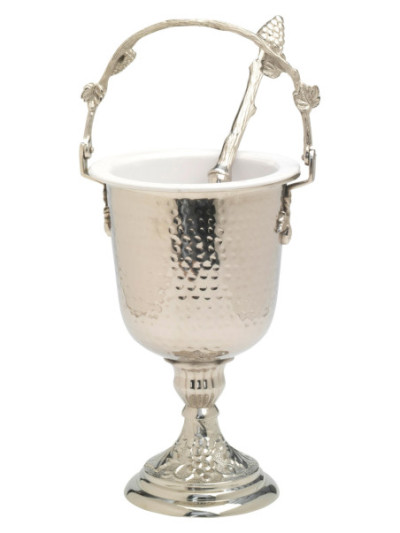 Acetre con hisopo niquelado H 35,5 cm