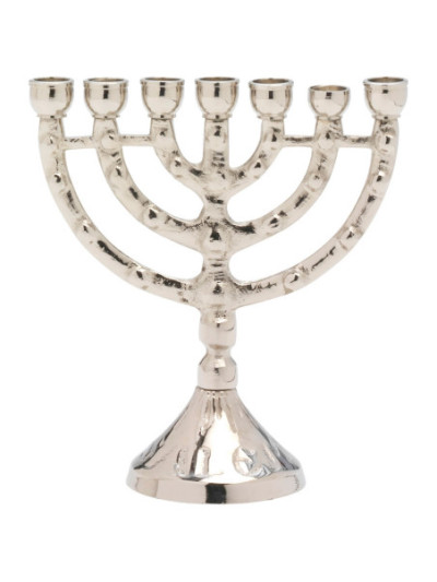 Menora "Jerusalem" niquelada H 11 cm