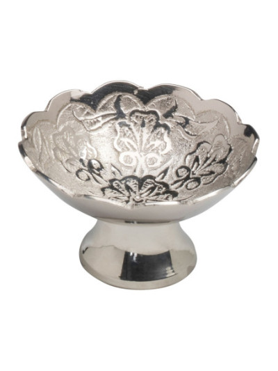 Bandejita de Incienso "flor" niquelada D 10 cm