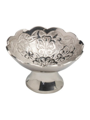 Bandejita de Incienso "flor" niquelada D 10 cm