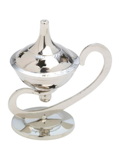 Bandejita de incienso  niquelado "estrellas" H 12 cm