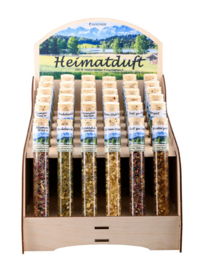 Mostrador de madera para aceite esencial