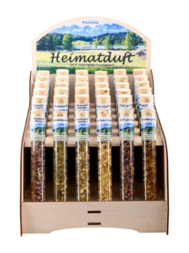 Mostrador de madera para aceite esencial