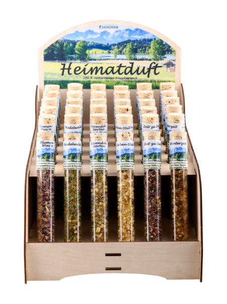 Mostrador de madera para aceite esencial