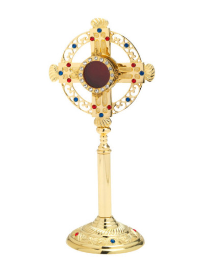 Relicario con piedras dorado H 26 cm