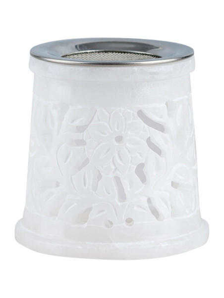Quemador de incenso esteatita blanco H 6,5 cm