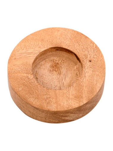 Portavelas de madera clara D 8 cm