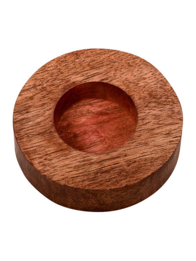 Portavelas de madera oscura D 8 cm