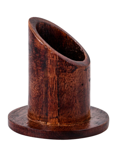 Candelero de madera color oscuro D 4 cm