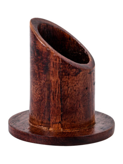 Candelero de madera color oscuro D 5 cm