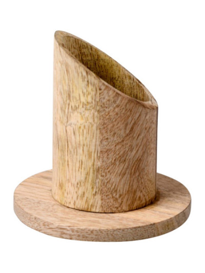 Candelero de madera color natural D 5 cm