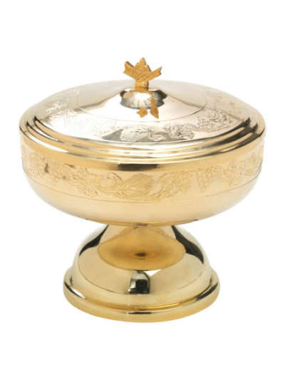 Copón dorado H 14 cm D 15 cm