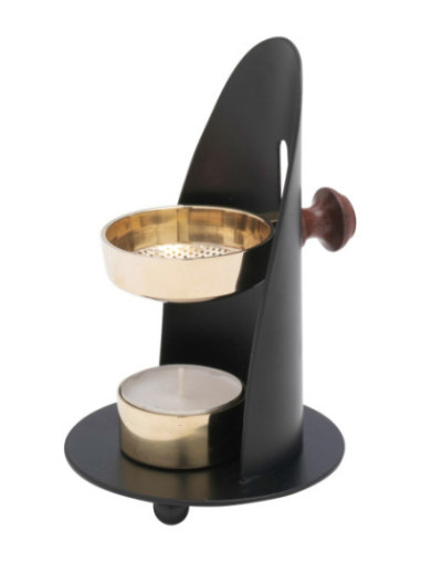 Quemador de incienso negro H 12 cm ajustable