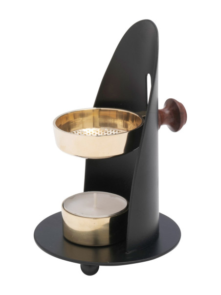 Quemador de incienso negro H 12 cm ajustable