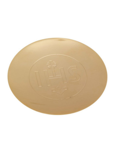 Patena chapada en oro "IHS" D12,5cm