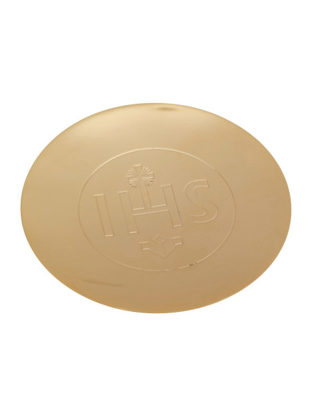 Patena chapada en oro "IHS" D12,5cm