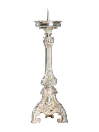 Candelero plateado H 39 cm