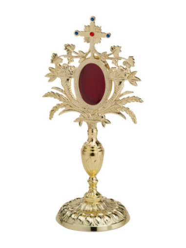 Relicario con piedras dorado H 33 cm