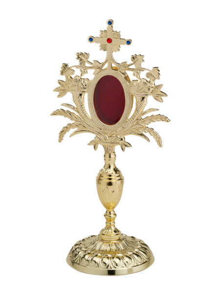 Relicario con piedras dorado H 33 cm