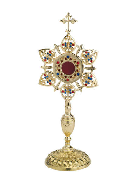 Relicario con piedras dorado H 39 cm