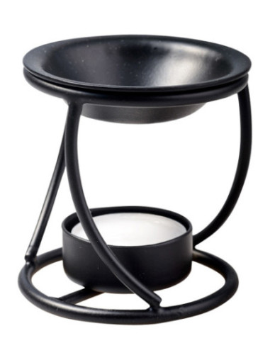 Quemador de incienso, hierro, negro H 7,5 cm