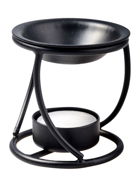 Quemador de incienso, hierro, negro H 7,5 cm